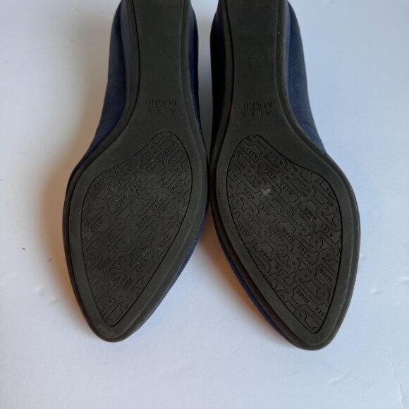 Womens Alex Marie Blue Leather Wedge Shoes Size 7M - Picture 12 of 14